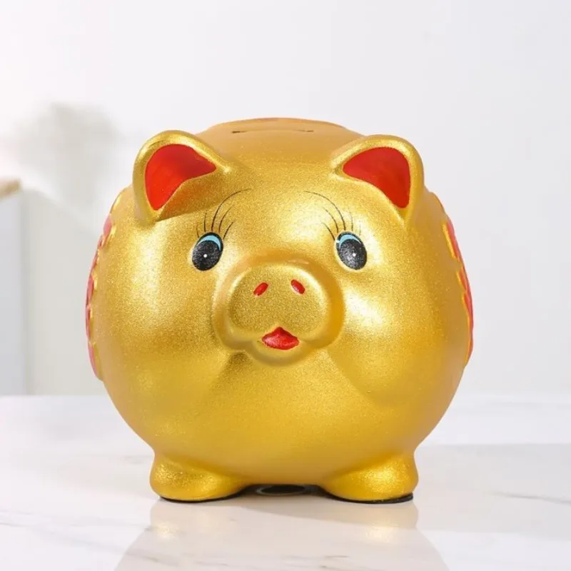 Large Golden Piggy Bank, Piggy Bank Adults Large