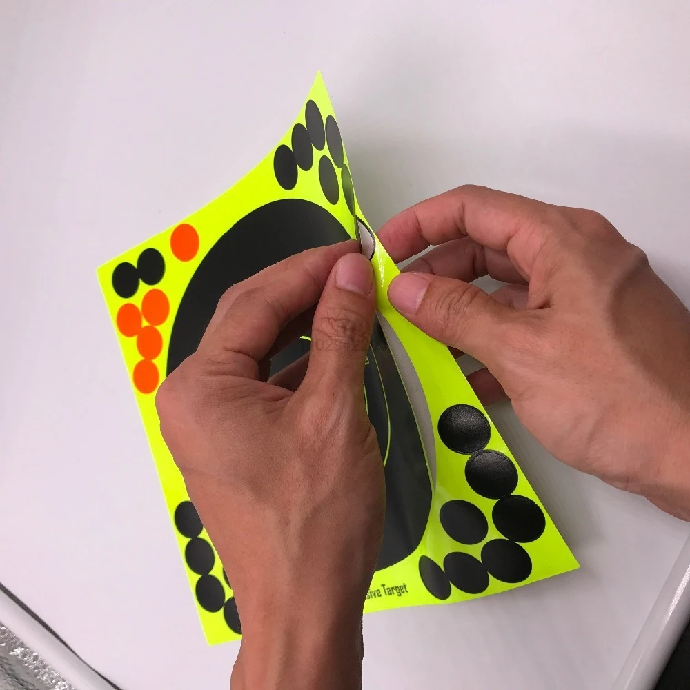 10pcs 8/12in Splatter Adhesive Bullseye Fluorescent Yellow Shooting Target Stickers for Handguns Rifles BB Guns Pellet Guns shooting targets stickers