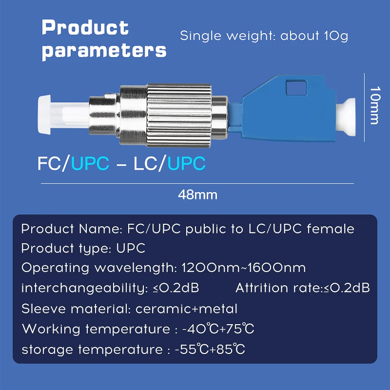 【High Cost-Performance】 Fiber Optic Adapter Single Mode LC/UPC Optical power meter Visual fault locator Tester Connector Adapter.