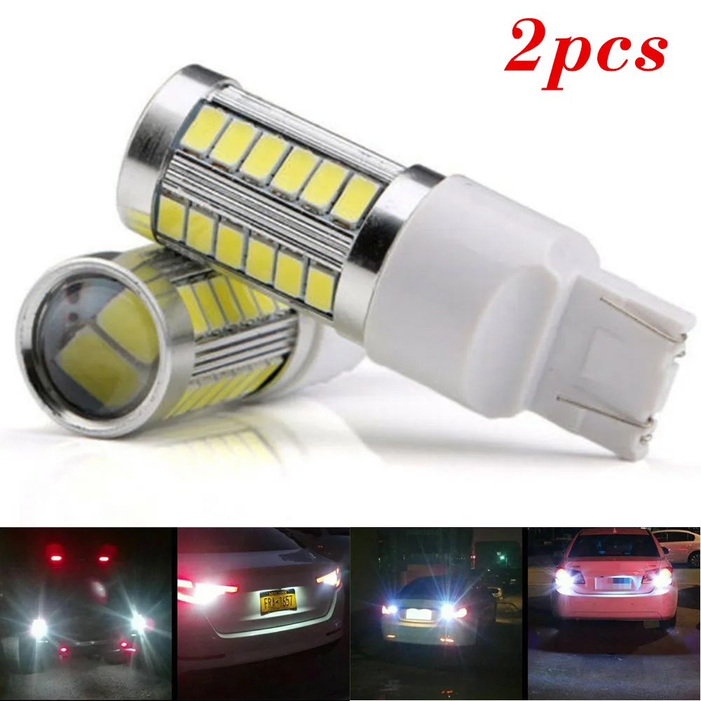 

2 шт., Автомобильные Боковые светодиодные лампы T20 W21/5W 7443 5630 33SMD