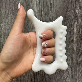 Tavola Gua Sha portatile ergonomica e versatile per viso e corpo - Strumento per massaggio Gua Sha non ceramico, massaggiatore per il rilassamento e la bellezza