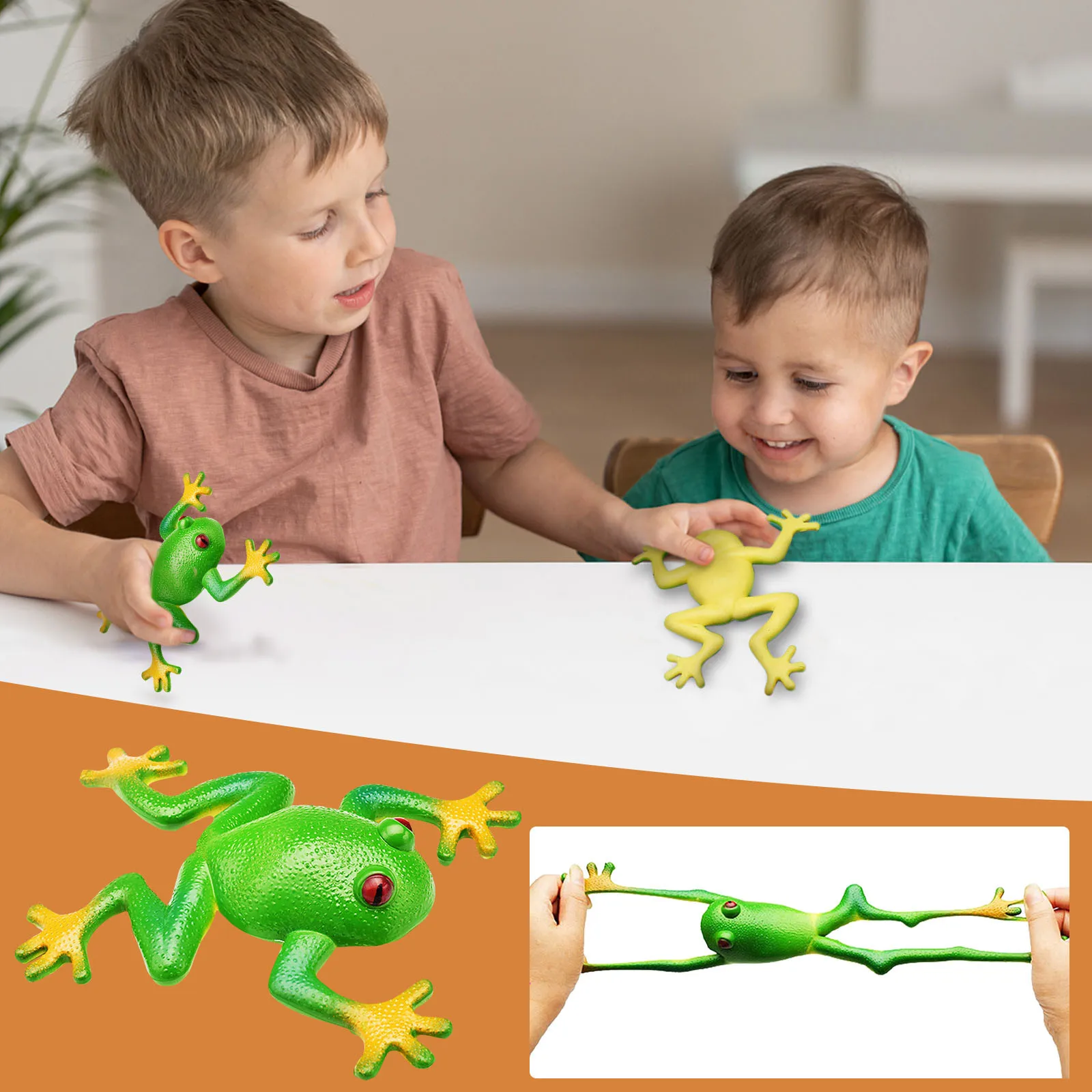 Simulation Frog Model Ornaments Soft Rubber Fake Frog Creative Compulsion Vent Frog Toys Children's Gift Sensory Toys 3
