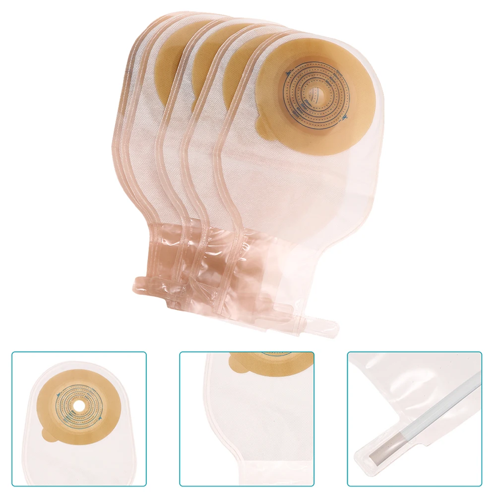 Disposable Ostomy Bags Skin Stoma Rings Leakproof Barriers Nonwoven Lining Safe Daily Use Fits Stoma Sizes Women Men 5pcs