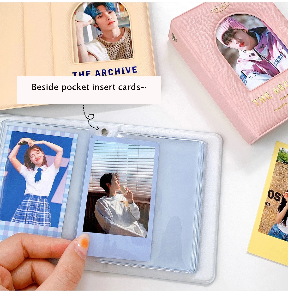 Sharkbang 40 Pockets 3 Inch Photo Album Leather PU Cover Simple Series MINI Storage Card Holder Postcard Collect Book Organizer