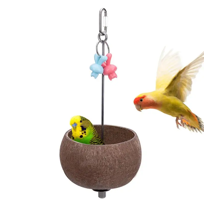 

Bird Bowls Bird Cage Bowls Bird Coconut Shell Food Holder For Spacious Room And Easy Feeding Suitable For Macaw Cockatoo Peony