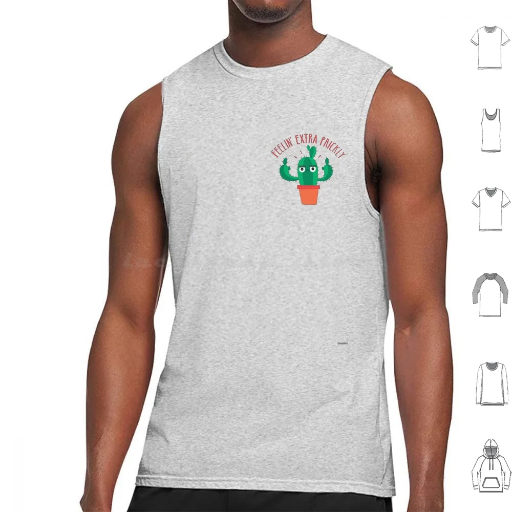 

Extra Prickly Tank Tops Vest Sleeveless Cactus Cacti Funny Moody Type Character Plant Angry Dinomike