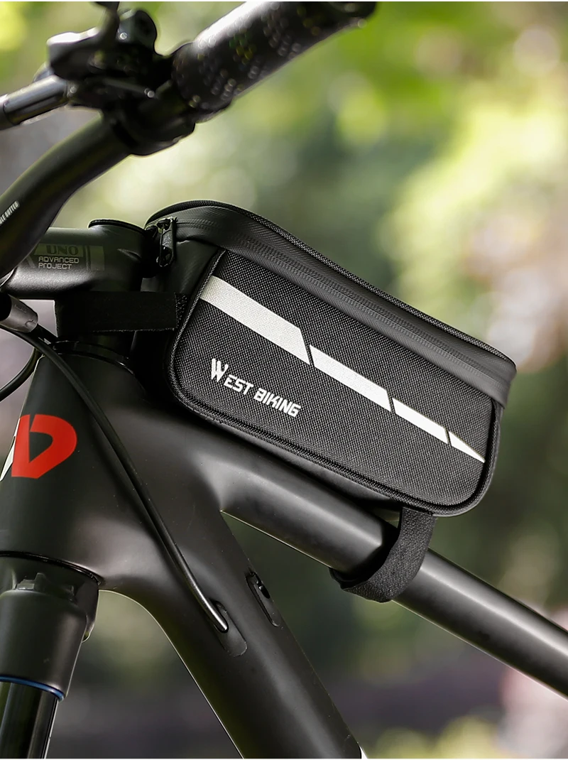 WEST RADFAHREN Fahrrad Oberrohr Tasche TPU Touchscreen Für 7,0 Zoll Telefon Radfahren Tasche Wasserdichte Reflektierende MTB Rennrad Rahmen Tasche – Detail 17