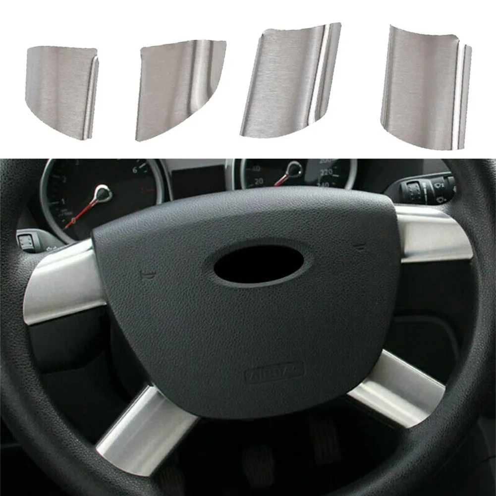 

4pcs SILVER Steering Wheel Trim ST 2.2 TDCI SWB LWB T260 Fit For Ford Transit-MK2 LTD 2005-2011 Waterproof Car Interior Moulding