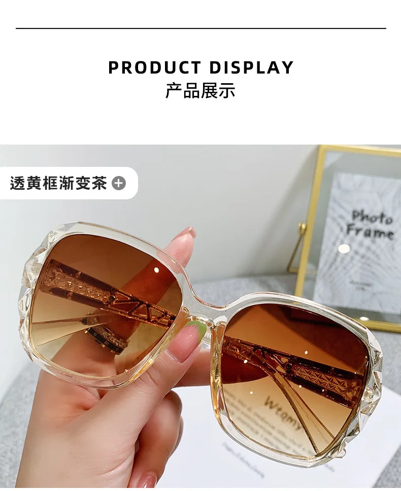 Women's Square Sunglasses Retro Vintage Gradient Black Uv400_voghion.com