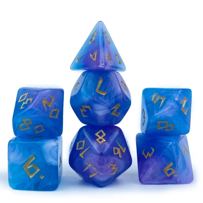 Vibrant 7-Piece Acrylic Polyhedral Dice Set