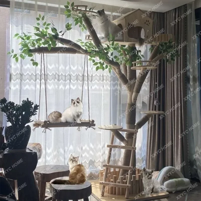 Cat climbing frame litter Integrated cat toy scratching board litter climbing frame, teasing Cat frame