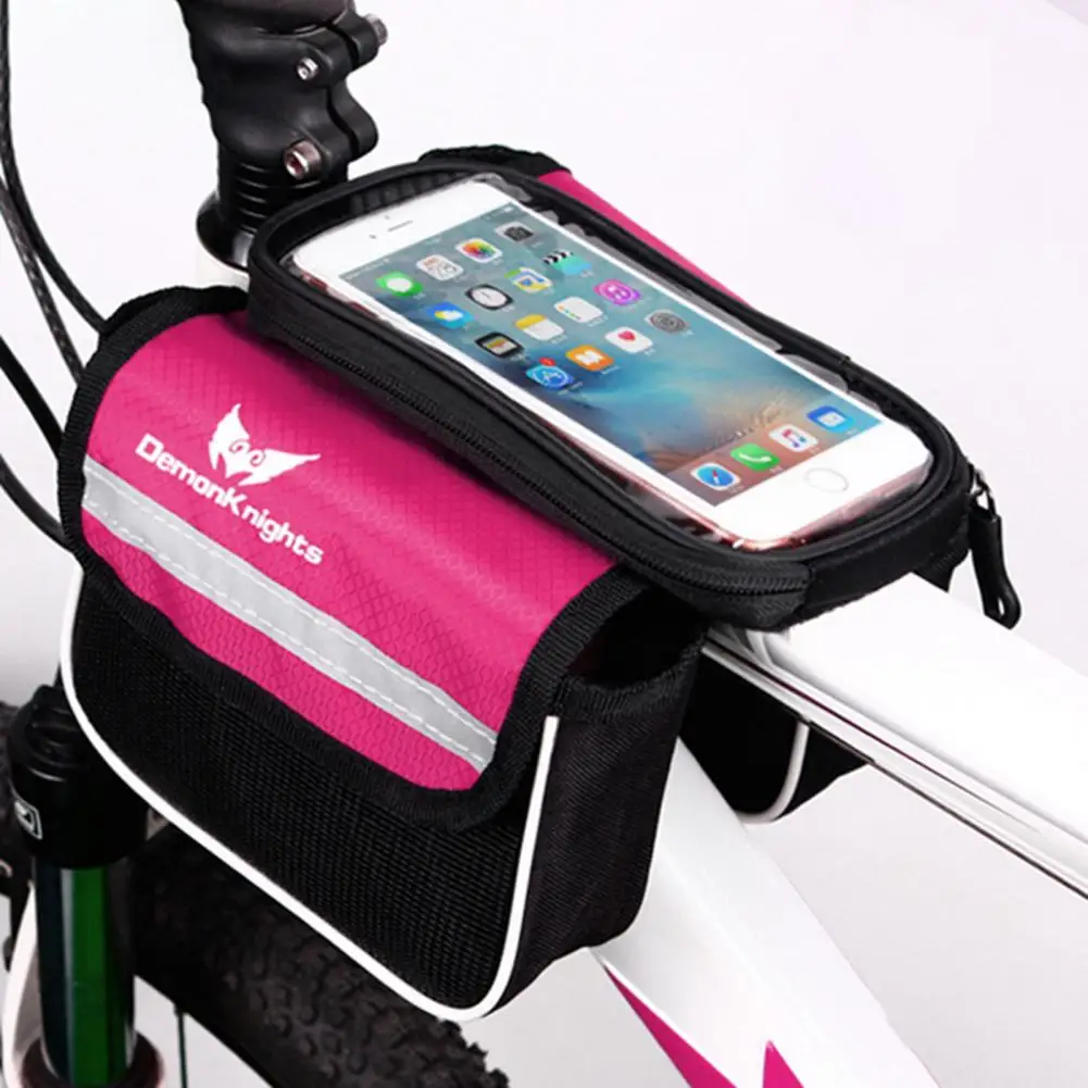 

Bicycle Bag Quick Installation Double Side Pockets High Capacity Detachable Storage Waterproof Bike Phone Front Frame Bag Bike A