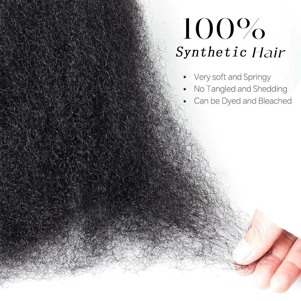 Afro Kinkys Bulk Synthetic Hair for Dreadlocks Extensions and Locs Repair 1 Pack 50 Gram Afro Kinky Curly Hair Bulk for Twist 2