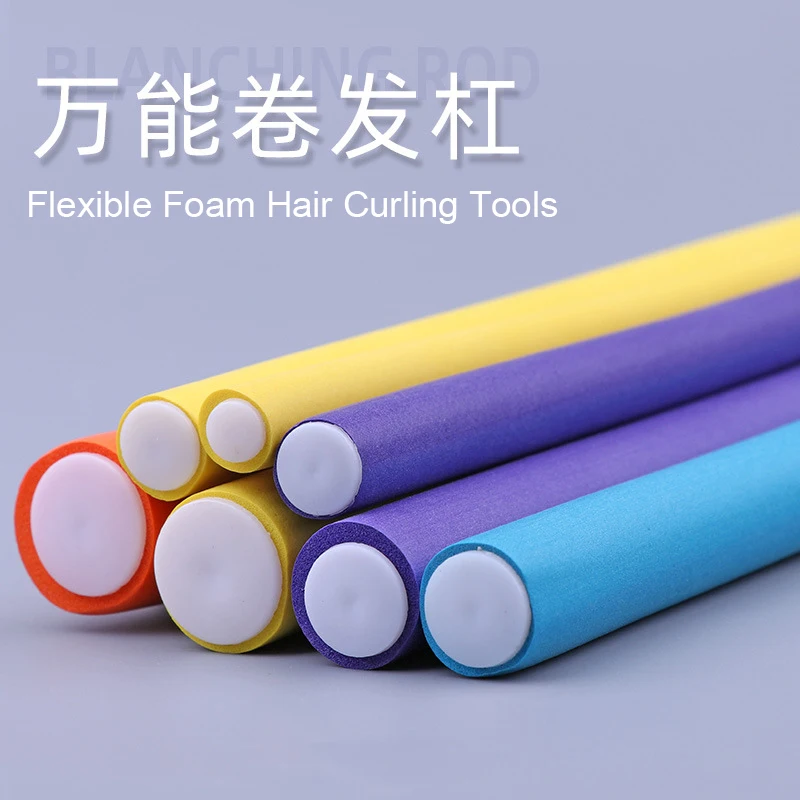 Hair Curling Tools Flexible Cylinder Foam 8/10/12/14/18/20mm Size Portable Hair Curler Roller DIY Styling 10Pcs/Set