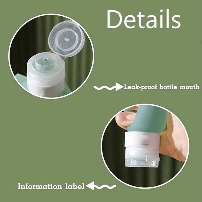 Portable Large Diameter Silicone Travel Bottle,Silicone Travel Bottles, Silicone Portable Bottles Durable Easy To Use