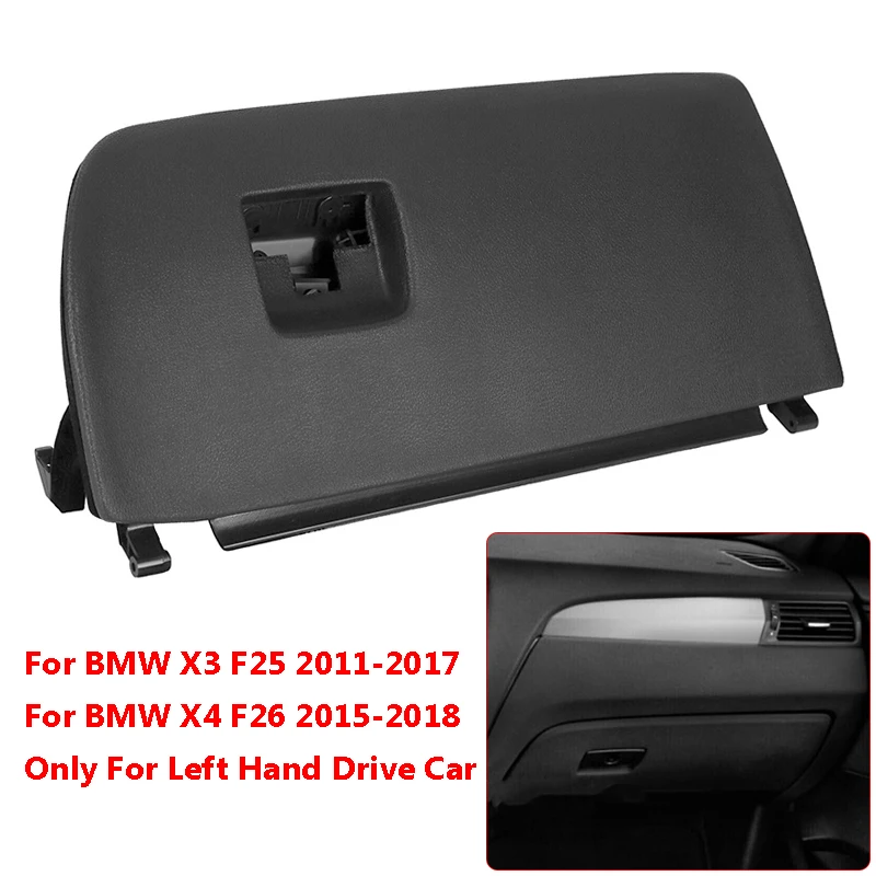 LHD 자동차 내부 글러브 박스 뚜껑 블랙 ABS 플라스틱 51166839000 BMW X3 F25 2011-2013 2014 2015 2016 2017 X4 F26 2015-2018 호환