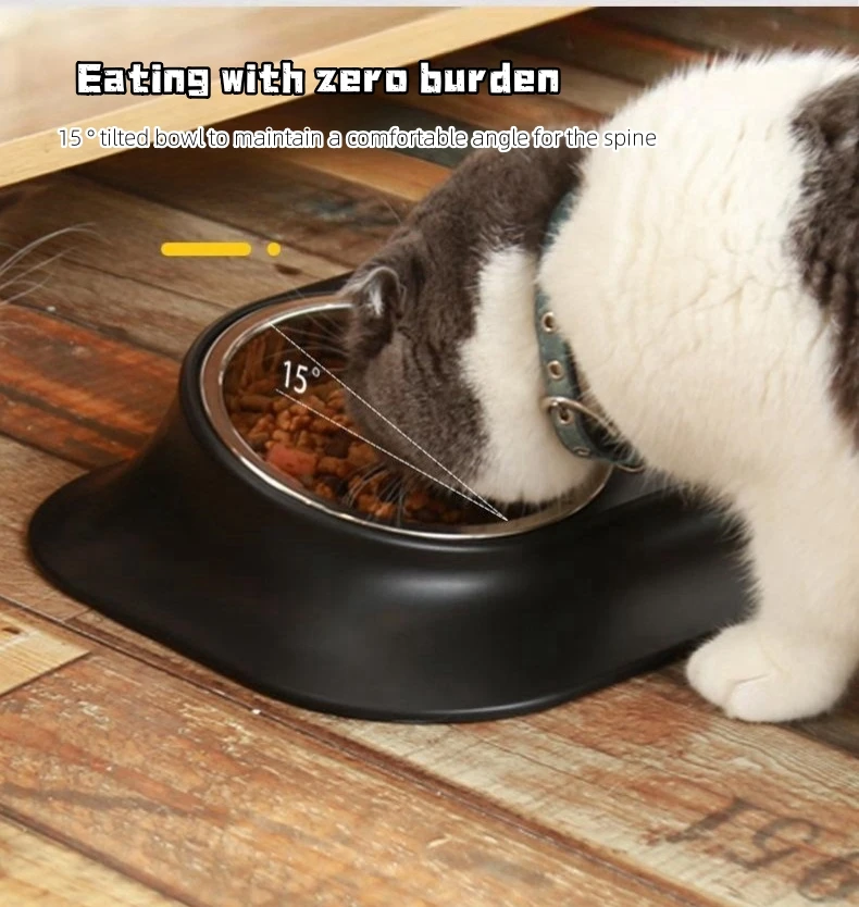 Title 4, Antislip Single Double Dog Bowl With ABS Mat Du...