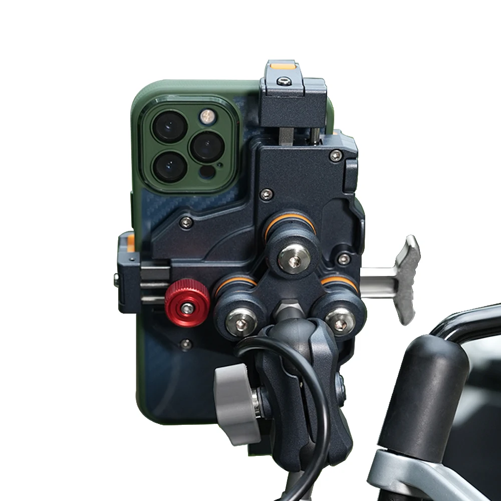 Lanparte Adjustable Metal Wireless Charing Handlebar Motorcycle Phone Holder Mount