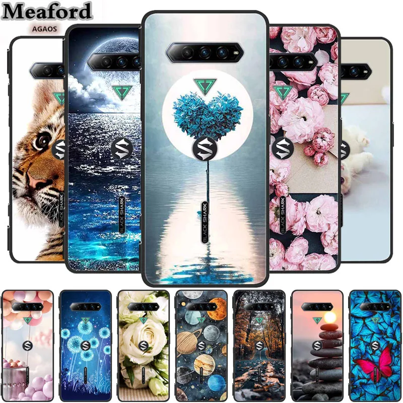 Floral Pattern Soft Silicone Back Cover for Xiaomi Black Shark 4 Pro and 4S