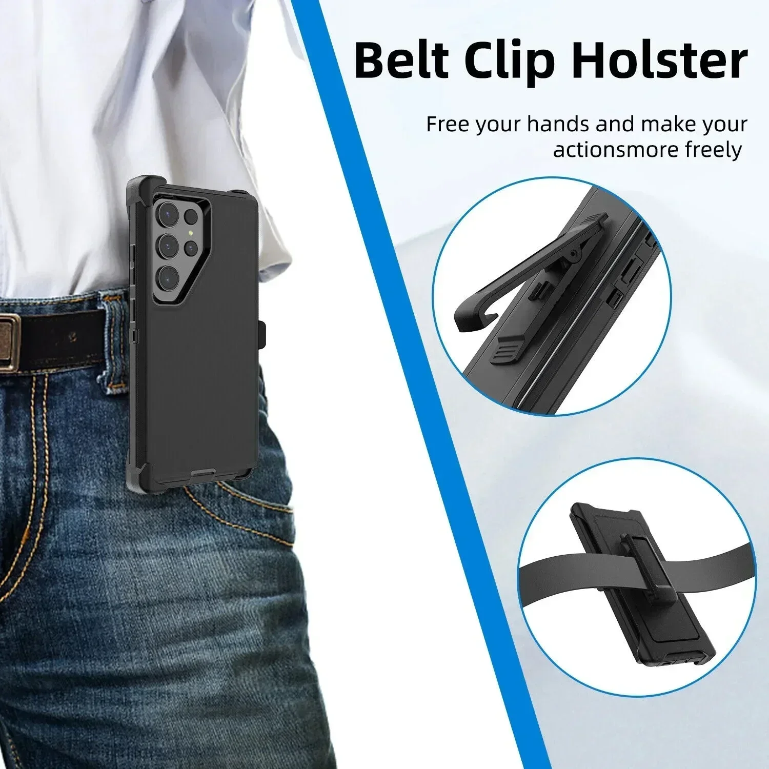 Ultimate 3-in-1 Heavy-Duty RuggedArmor Case with Belt Clip