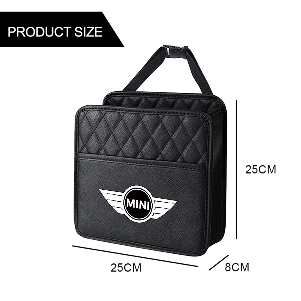 Organizer 2 in 1 per Sedile Posteriore Auto, Borsa Portaoggetti da Viaggio, Contenitore Essenziale per Interni Auto, Accessori per MINI - immagine 5