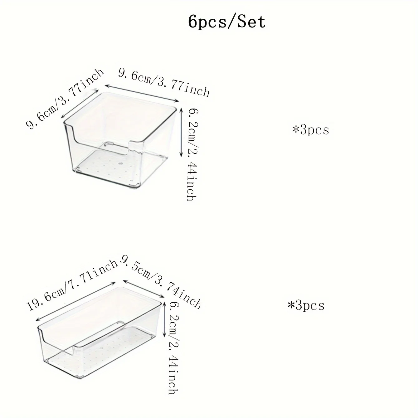 6pcs - Clear Plastic Makeup Organizer Cosmetic Storage Box Makeup Brush Holder Stationery Storage Pen Holder Lipstick Display 3
