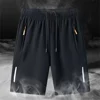 Men's Summer Ultra-thin Ice Silk Beach Casual Shorts Jogging Sport Quick Dry Male Zipper Loose Gym Sports Short Pants Sweatpant 2