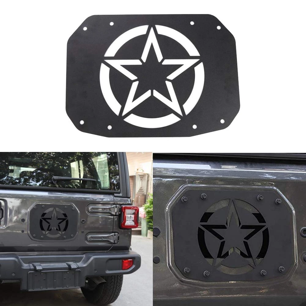 

Spare Tire Carrier Delete Filler Plate Tramp Stamp Tailgate Vent-Plate Cover for 2007-2017 Jeep Wrangler JK 2/4