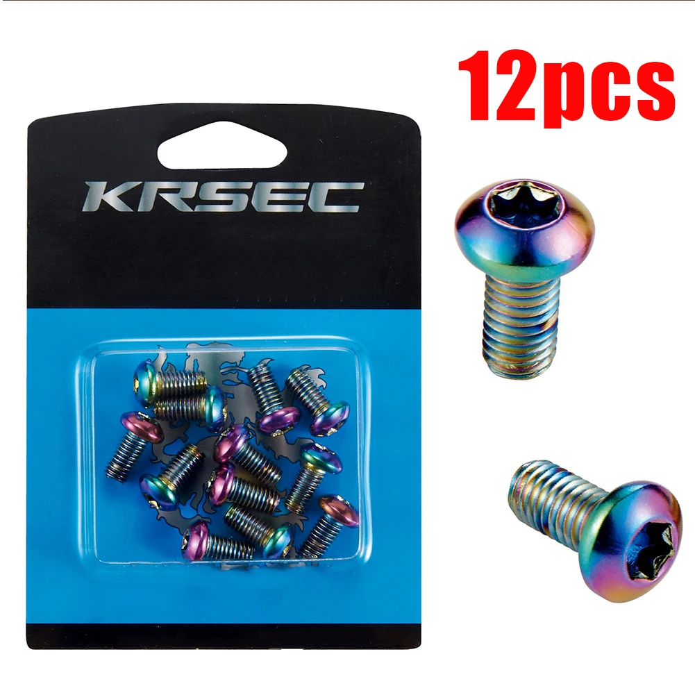 

KRSEC 12PCS/Boxed MTB Road Bike Disc Brake Rotor Screw Cycling M5x10mm T25 Bolts