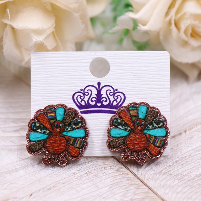 1Pair New product CN Stud earring For women Western Thanksgiving