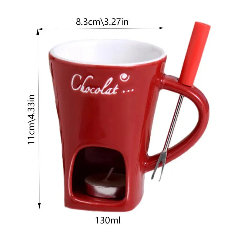 Fondue Pots Fondue Mug Set Personal Mini Chocolate Cheese Ice Cream Maker Kit Individual Butter Melter Cup Small Warmer
