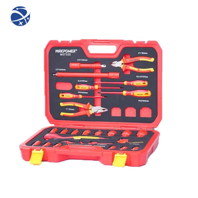 

Maxpower электрики отвертка промышленный инструмент 1000 в 25 шт. VDE изолированный Набор инструментов с мягкими рукоятками