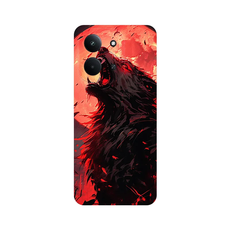 Floral Wolf Shockproof Silicone Phone Case - Soft TPU Cover
