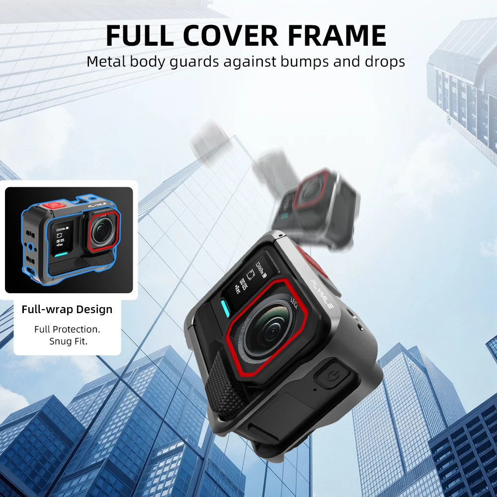 Flymile Cage Metall-Schutzhülle für Insta360 Ace Pro/Pro 2, Zubehör, Rahmenkäfig, Kaltschuh, Multifunktions-Erweiterungshalterungen – Detail 5