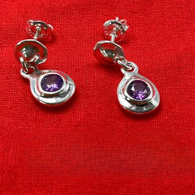 2023 UNOde50 Hot Selling High Quality Purple Gem Women's Earrings in Europe and America Romantic Jewelry Gift with Bag