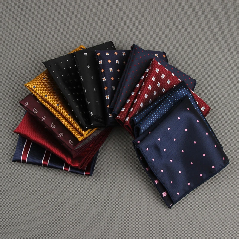 Men\'s Colorful Hankerchief Scarves Vintage Silk Satin Men Suit Pocket Square Wedding Dress Chest Towel Suit Accessories