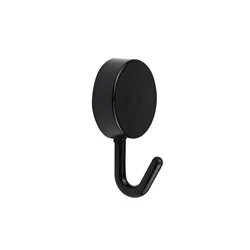 Set of 10 Colorful Round Self - Adhesive Wall Hooks for Home Décor and Organization (Black)