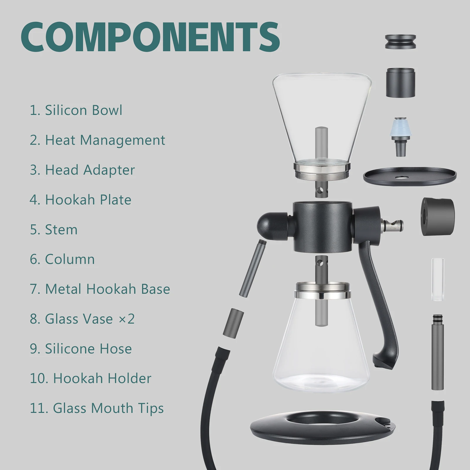 Gravity Hookah 360&deg; Hookah Rotating Glass Metal Gravity Shisha SANDGLAS Portable Two-Way Infuser hookah accessories hookah pipes hookah set
