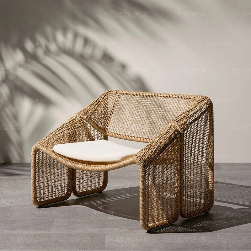

Balcony Leisure Outdoor Sofa Garden Chairs Courtyard Bedroom PE Rattan Chair Living Room Single PE Rattan Chair Custom Furniture
