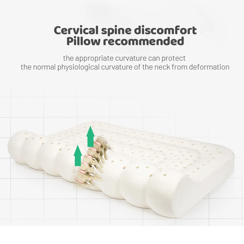 New Natural Latex Pillow with Organic Cotton Cover Standard Size Soft Pressure Relief Neck Pain Relief Bed Pillow for Side Queen 2