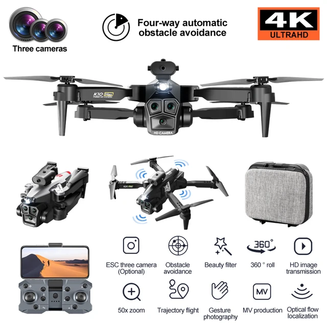 Drone K10Max 8K Professional With Three Camera Intelligent Optical Flow Localization Four-way Obstacle Avoidance Toy plane 5