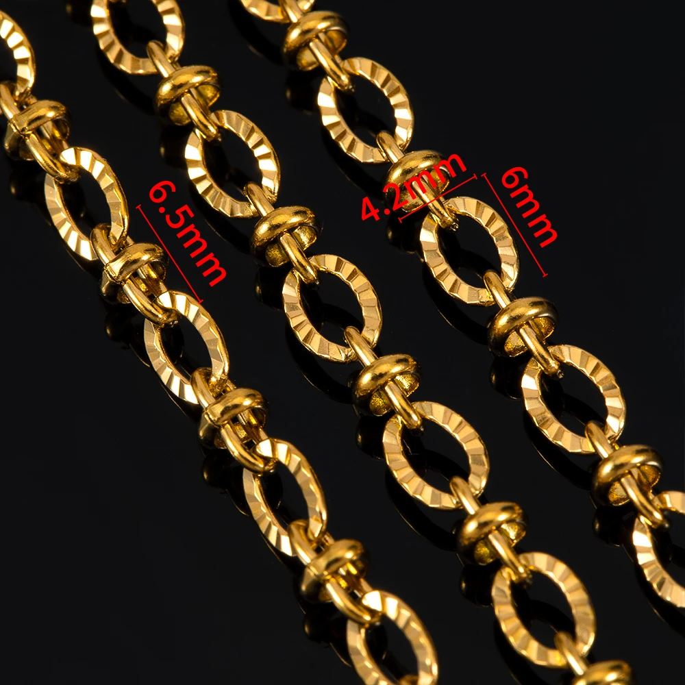 No Fade 2Meters Stainless Steel Radial Line Metal Beads Chain Embossing Bracelet Chain Bulk Jewelry Making DIY Necklace Supplies 6