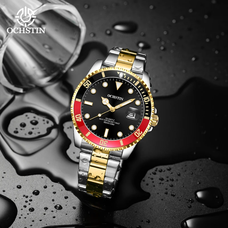 OCHSTIN Luxury Men's Watches Stainless Steel Band waterproof Fashion Luminous Large Dial reloj hombre relogio masculino