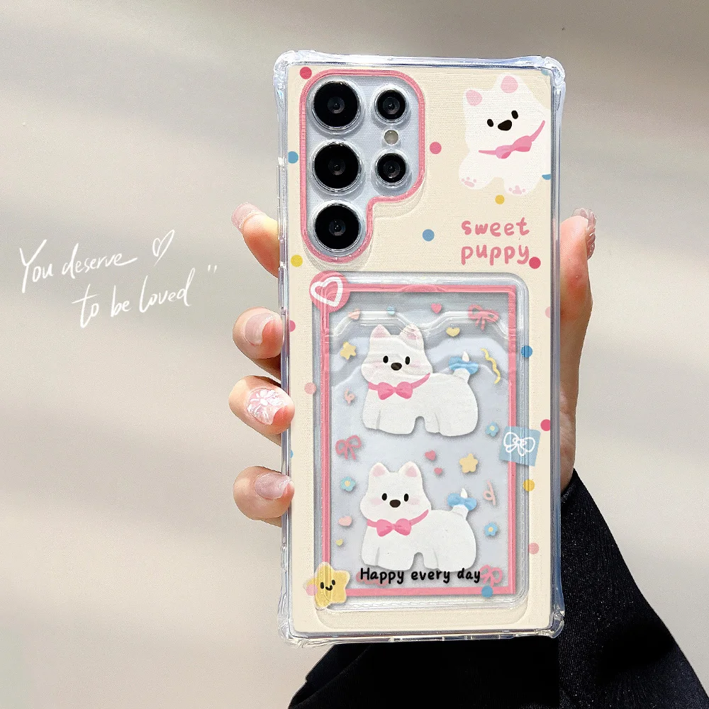 Card Holder Animal Phone Case For Samsung Galaxy S25 Ultra A56 5G A55 A54 A53 S24 FE S23 S22 Plus A52 Soft Silicone Funda Cover 2