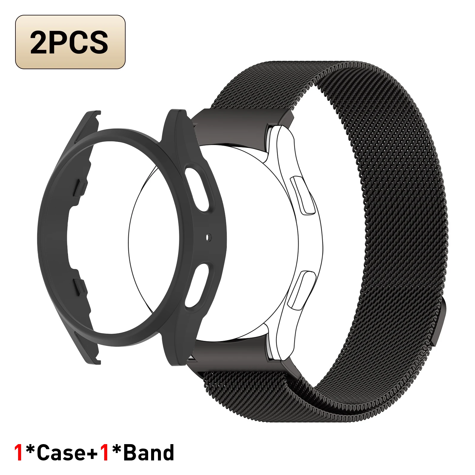 BUSKOZ Premium Metal Strap with Magnetic Loop and Protective Case