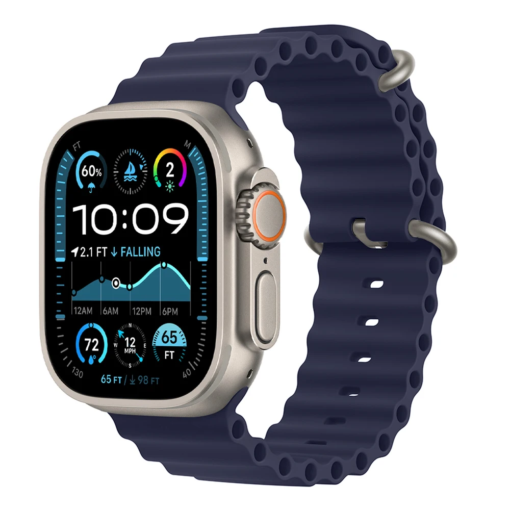 Ocean Blue Silicone Sport Strap