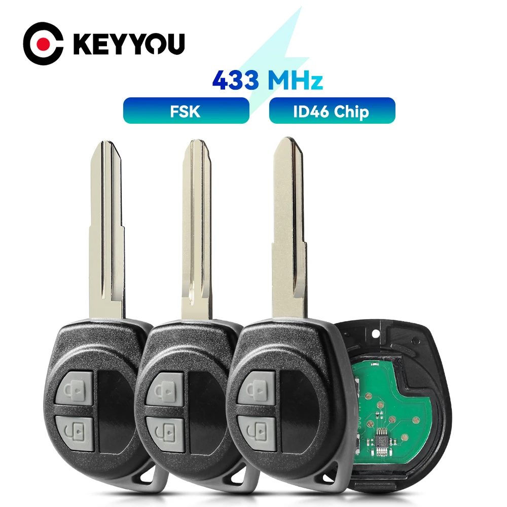 

KEYYOU 5X FSK 433MHz ID46 Chip for Suzuki Swift SX4 ALTO Vitara Ignis JIMNY Splash HU133R TOY43 SZ11R Blade Remote Car Key