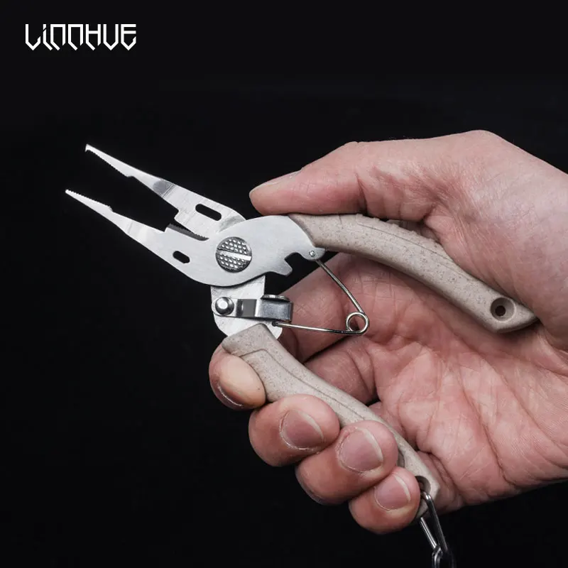 Fishing Pliers Fishing Tools Fishing Tool Fishing Tackle Fishing Gripper Fish Hook Remover LINNHUE Stainless Steel Multifunctional Fishing Pliers Hook Remover Line Cutter Fishing Tackle Grip Split Ring Pliers pesca