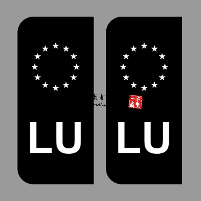 

LU Car Number Plate Sticker Union Luxembourg Number plate decals No Eu Flag Brexit Vinyl Car Stickers