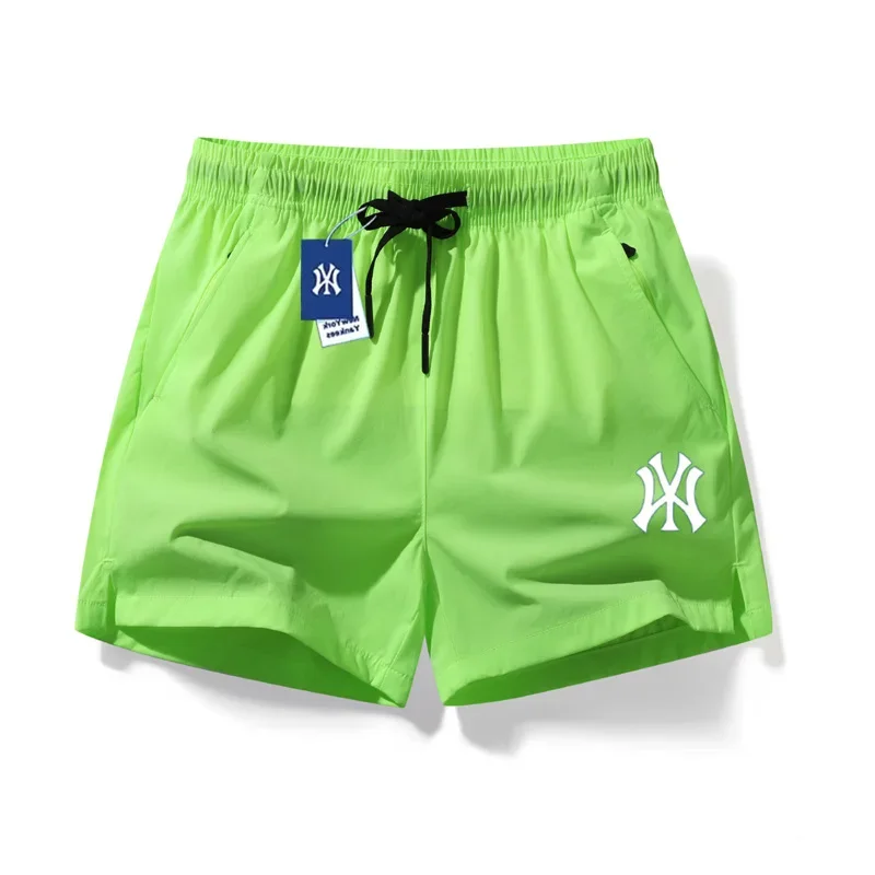 Ice Silk Three-Quarter Fitness Shorts Quick Dry Thin Beach Pants Summer Sports Men's Shorts Trendy Brand Skateboard Long Pants